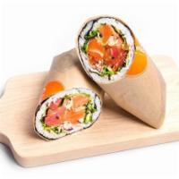 Poke Burrito - Large (3 Proteins) · Your choice of 3 proteins, mix-ins, toppings, and flavor wrapped with white rice and roasted...