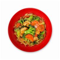 Garlic Broccoli Noodle Bowl · Broccoli, carrot and soy garlic sauce served over your choice of noodles.