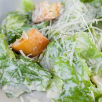 CAESAR SALAD · hearts of romaine, Parmigiano-Reggiano, garlic-herb croutons