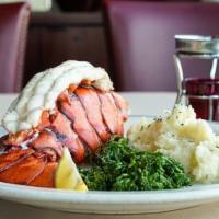 LOBSTER TAILS · Twin 6-7oz wild-caught North Atlantic lobster tails, oven-baked Daniel's style
