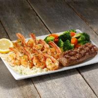 Steak & Grilled Shrimp Skewers · 6 oz. Certified Angus Beef Sirloin & 2 all natural, wild caught jumbo shrimp skewers served ...