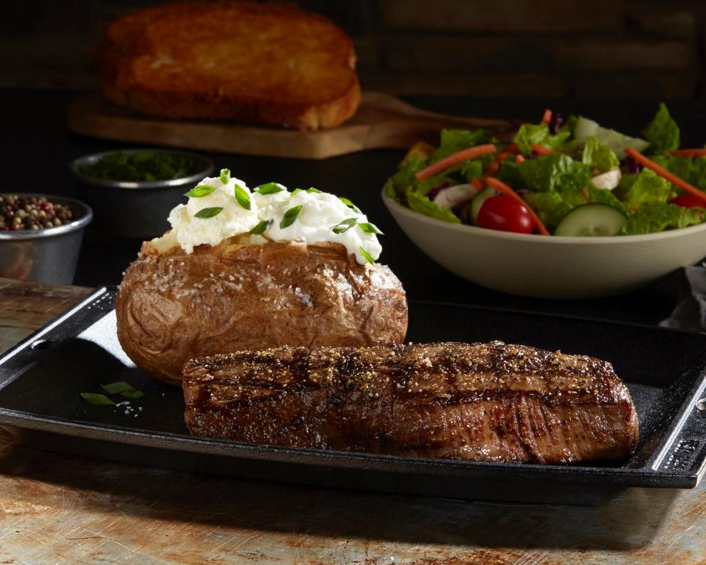 8 oz. Tri-Tip Sirloin Steak · Our signature Certified Angus Beef steak perfectly seasoned and full of flavor. Includes choice of side.