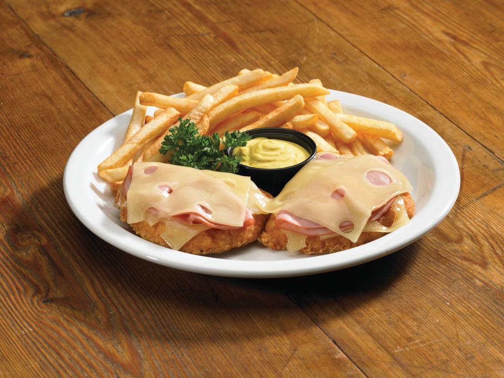 Double Malibu Chicken · 2 crispy Malibu chicken patties topped with ham and Swiss. Includes choice of side. Sizzler Favorite.