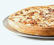White Chicken Specialty Pizza · Italian chicken, mushrooms, bacon, Alfredo sauce.
