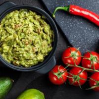 Small Guacamole w/ Chips · Served with chips.