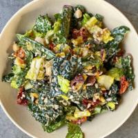 TUSCAN TAHINI SALAD · TUSCAN KALE. ROMAINE. BELL PEPPERS. KALAMATA OLIVES. SUN-DRIED TOMATOES. GARBANZO BEANS. TOA...