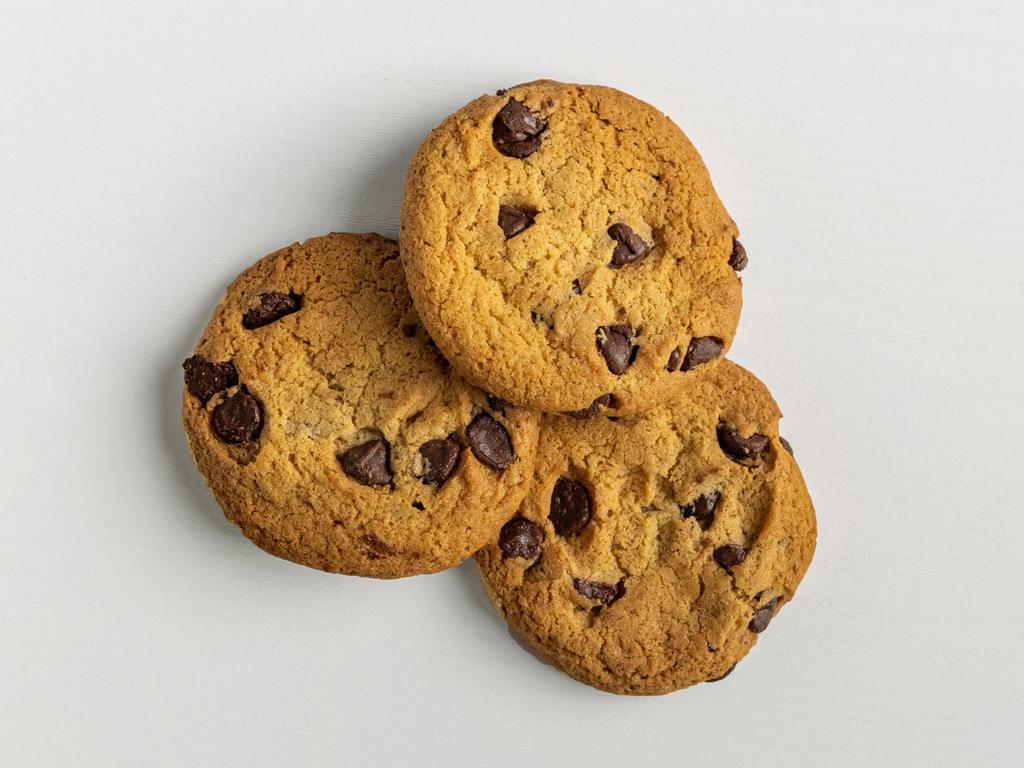 chocolate chip cookies · 3 chocolate chip cookies baked in-house daily.