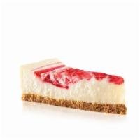 Strawberry Swirl Cheesecake · Creamy strawberry cheesecake with a graham cracker crust. 