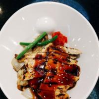 Chicken Teriyaki Bowl · Grilled chicken breast and sauteed vegetables over rice in a bowl. Served with teriyaki sauc...
