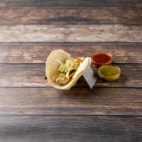 Chicken Tacos · Served with lettuce and tomato on a soft corn tortilla.