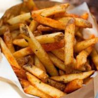 Cajun Fries · Crispy french fries, Cajun + chili lime seasonings, chipotle ranch dipping sauce. 800 calori...
