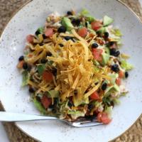 Tex-Mex Salad · Chicken breast, black beans, Jack & cheddar cheeses, sweet corn, avocado, tomatoes, BBQ sauc...