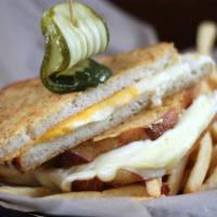 Grilled 5 Cheese Sandwich · Cheddar, Swiss, mozzarella, Jack, Parmesan sourdough toast. Served with your choice of side....