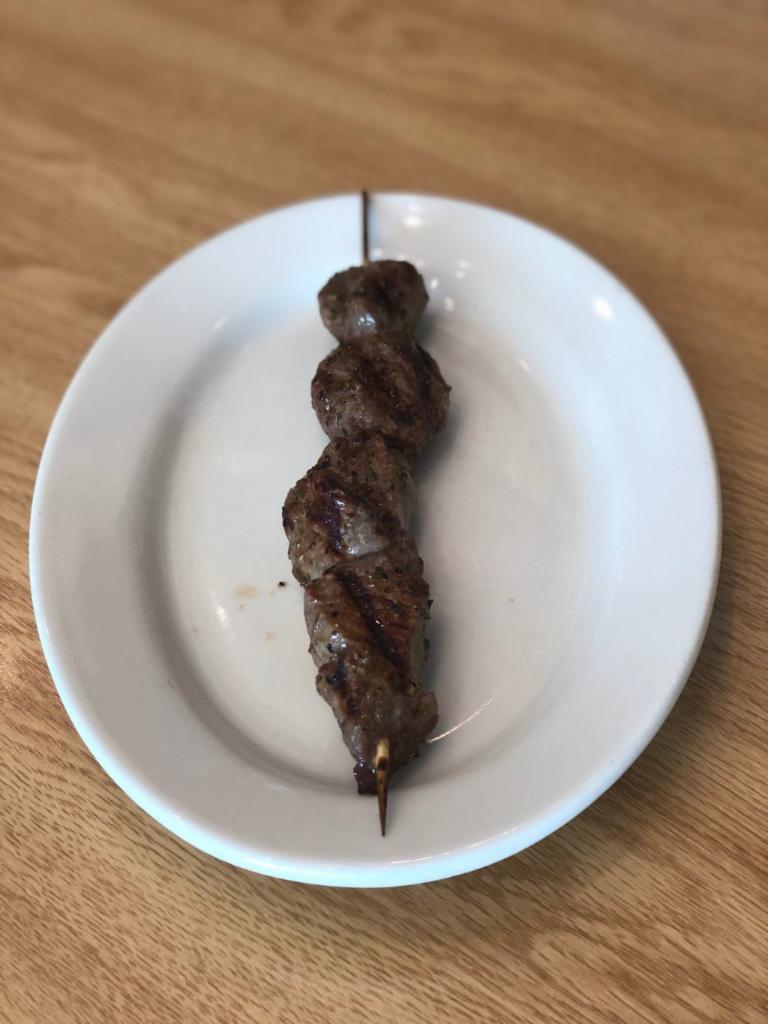 Beef Kabob Portion · marinated charbroiled premium sirloin tips