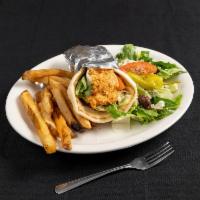 Lunch Special Veggie Patty   (11am-2pm) · Micro veggie patty wrap, greek salad, fresh cut fries.
Choose your style wrap in modifiers.