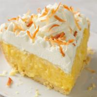 Coconut Cream Pie Slice · A buttery vanilla cream filling blended with shredded coconut, then topped with real whipped...
