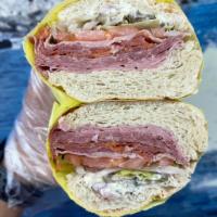 Brooklyn Bomber · Slow cured ham, salami, capicola, prosciuttini, provolone, made the Brooklyn style with toma...