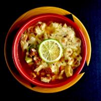 Sopa Azteca Dinner · Tortilla soup. Heartly chunks of tender chicken breast and fresh avocado with tortilla strip...