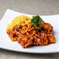 S5. General Tso's Chicken · The general's favorite dish, tender chunks of boneless chicken marinated in special sauce. H...