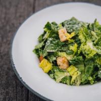 Caesar Salad with Shrimp · Romaine hearts, Parmesan and toast points.