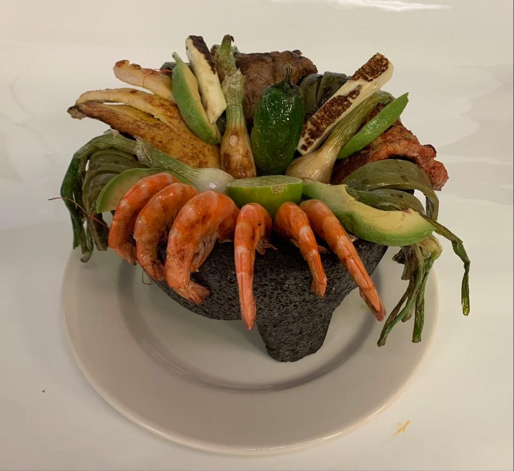 Molcajete Grande · Add shrimp for an extra charge.