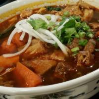 27 Beef Stewed Noodle Soup  · Soup that is made with beef stewed, broth, noodles, and vegetables. 