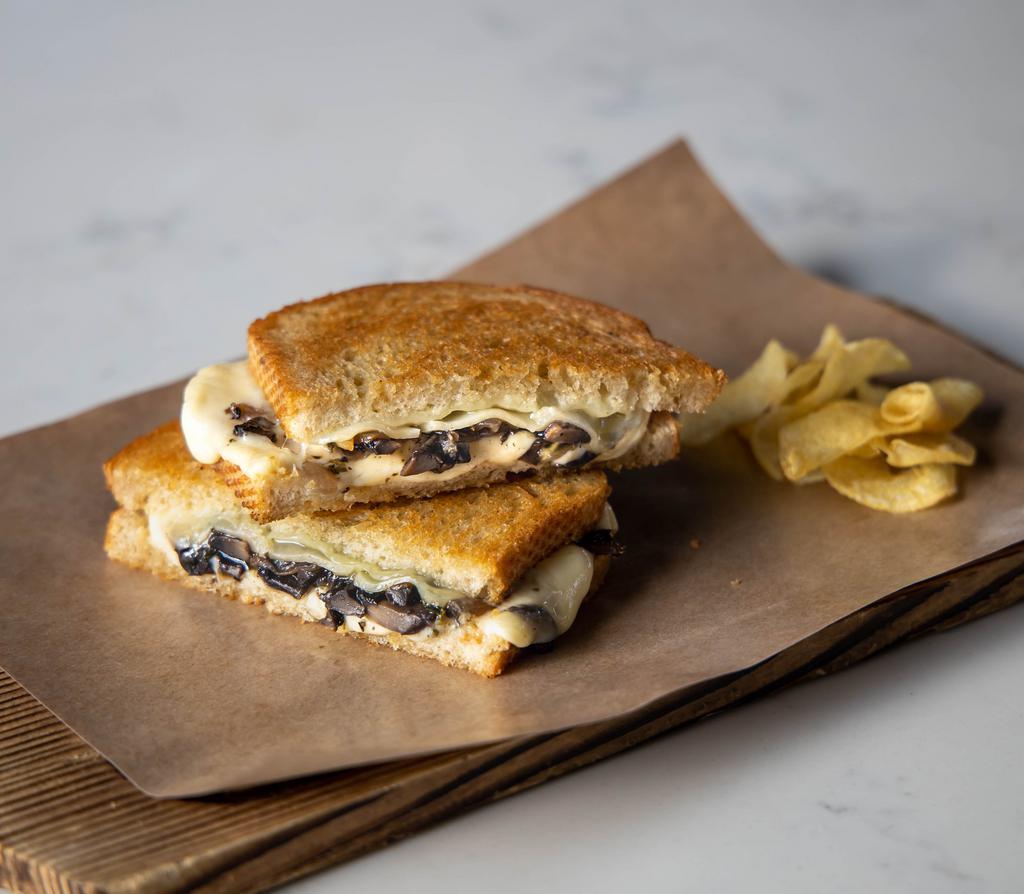 Portobello Mushrooms Grilled Cheese · combination of swiss and cheddar on toasted sourdough