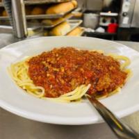 Pasta with Meat Sauce · Served with choice of pasta.