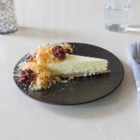 Creme Friache Cheesecake · Baklava crust, wildflower honey, candied walnuts.