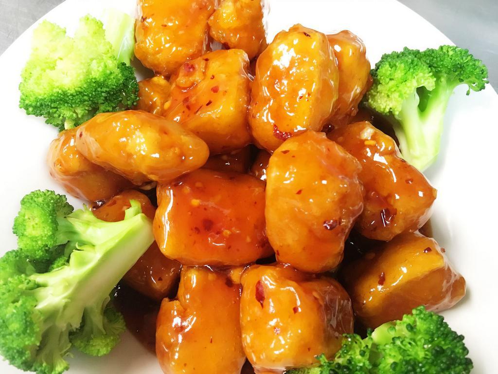 General Tso's Tofu · Hot and spicy.