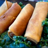 Harumaki · 3 pcs crispy fried vegetable spring rolls.