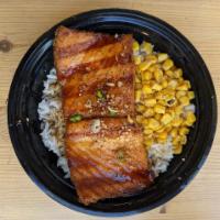 Teriyaki Salmon  · 6oz. Salmon Fillet, Pan Seared and Seasoned with Salt and Pepper, on top of your choice of b...