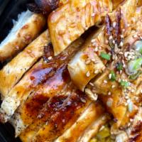 Lunch Teriyaki Chicken · Pan Grilled Chicken Breast Fillet, House Teriyaki Sauce, Garnished with Sesame Seeds and Sca...