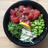 Lunch Poke Tuna  · Now included in your lunch favorites! Fresh raw 3oz. sushi grade tuna, choice of base and co...