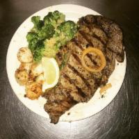 Delmonico Steak Dinner Special · Served with 2 sides. Add scallops for an additional charge.