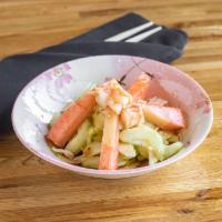 SA5. Sunomono · Shrimp, crabstick and cucumber served with light vinegar.