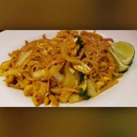 Pad Thai  · Stir fried rice noodle dish.