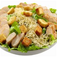 Chicken Caesar Salad (Indiviudal) · The Classic Caesar of romaine lettuce, parmesan and croutons topped with tender chicken stri...