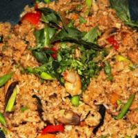 Basil Fried Rice · Choice: chicken, beef, tofu or vegetables. Hot and spicy.