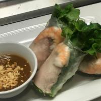 A2. Goi Cuon · Fresh spring rolls. Comes with choice of protein.