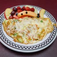 Deerfield Omelette · Egg whites with 1 yoke, zucchini, tomato, broccoli, and Monterey jack cheese. Served with ho...