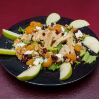 Cranberry Walnut Salad · Baby kale, Mandarin orange, Granny Smith apple, candied walnuts, cranberries and Gorgonzola....