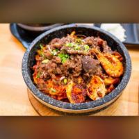9. Rice with Bulgogi and Spicy Seafood in Hot Stone Pot · 