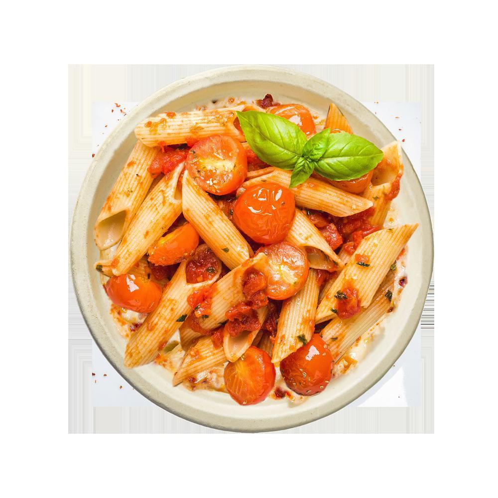 1 Topping Pasta · Sauce, cheese and 1 topping. Substitute cheese for an additional charge. Additional drizzle for an additional charge. 