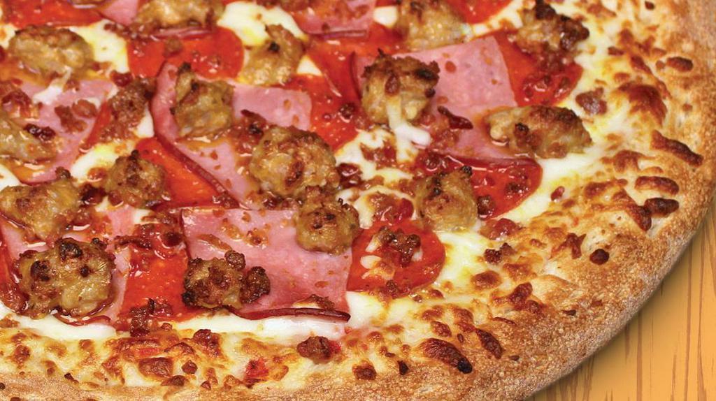 All Meat  · Pepperoni, ham, sausage and bacon.