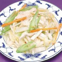 55. White Meat Chicken Chow Mein · With crispy noodles and white rice