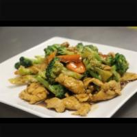 136. Chicken with Broccoli · With steamed rice. 