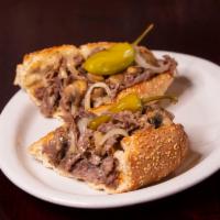 13. Ultimate New York Cheesesteak Sub Sandwich · Warm roast beef, onions, mushrooms, provolone Alfredo cheese sauce and pepperoncinis.