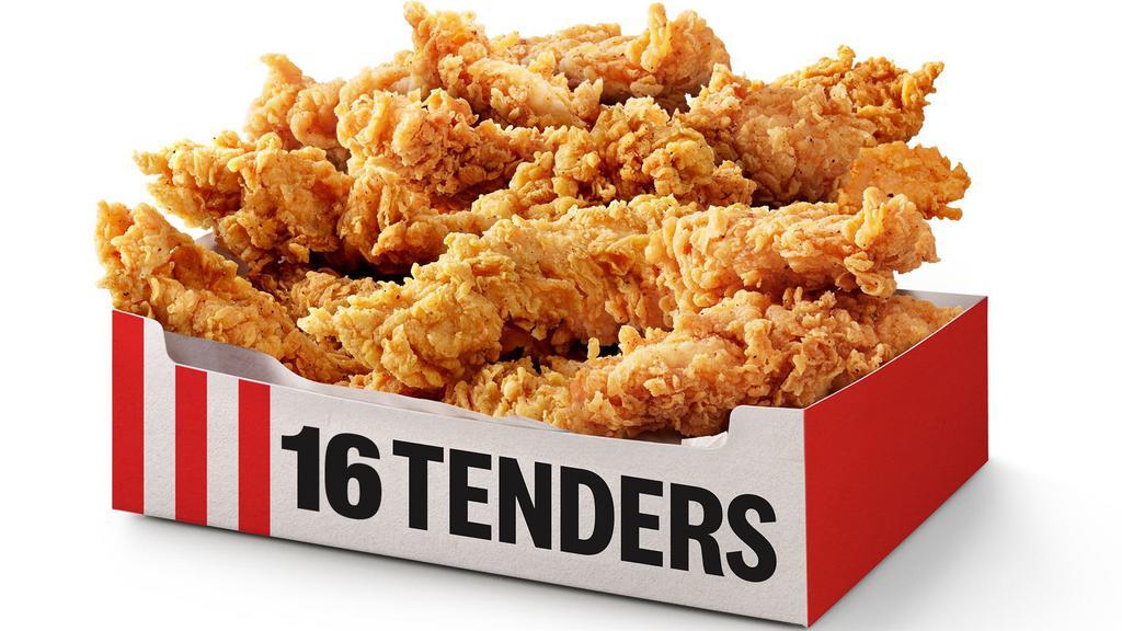 16 Tenders Bucket · 16 pieces of our freshly prepared Extra Crispy Tenders served with 6 dipping sauces