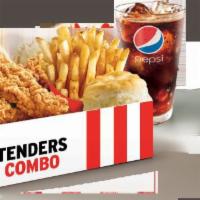 Tenders Combo · 4 or 5 Extra Crispy Tenders, 1 side of your choice, a biscuit, your choice of a dipping sauc...